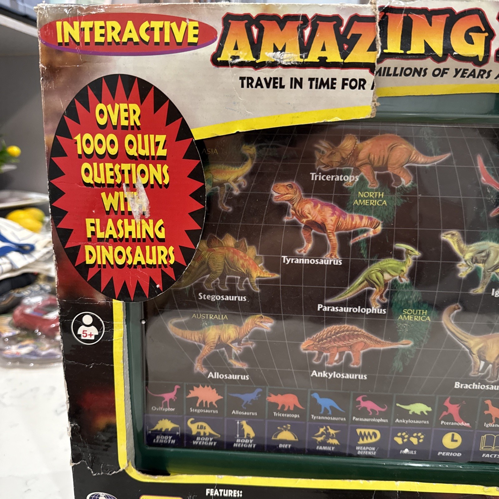 Interactive Amazing Dinosaurs Kids Learning Black Electronic Toy Working Read