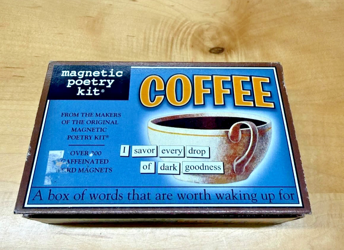 Magnetic Poetry Kit Coffee 200+ Words Fridge Magnets NEW SEALED