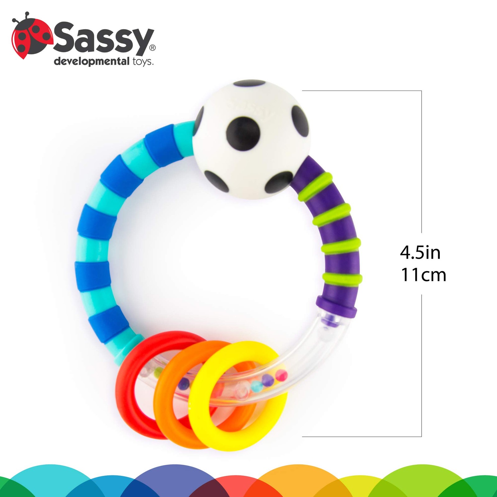Sassy Ring Rattle | Developmental Baby Toy 1 Count (Pack of 1),