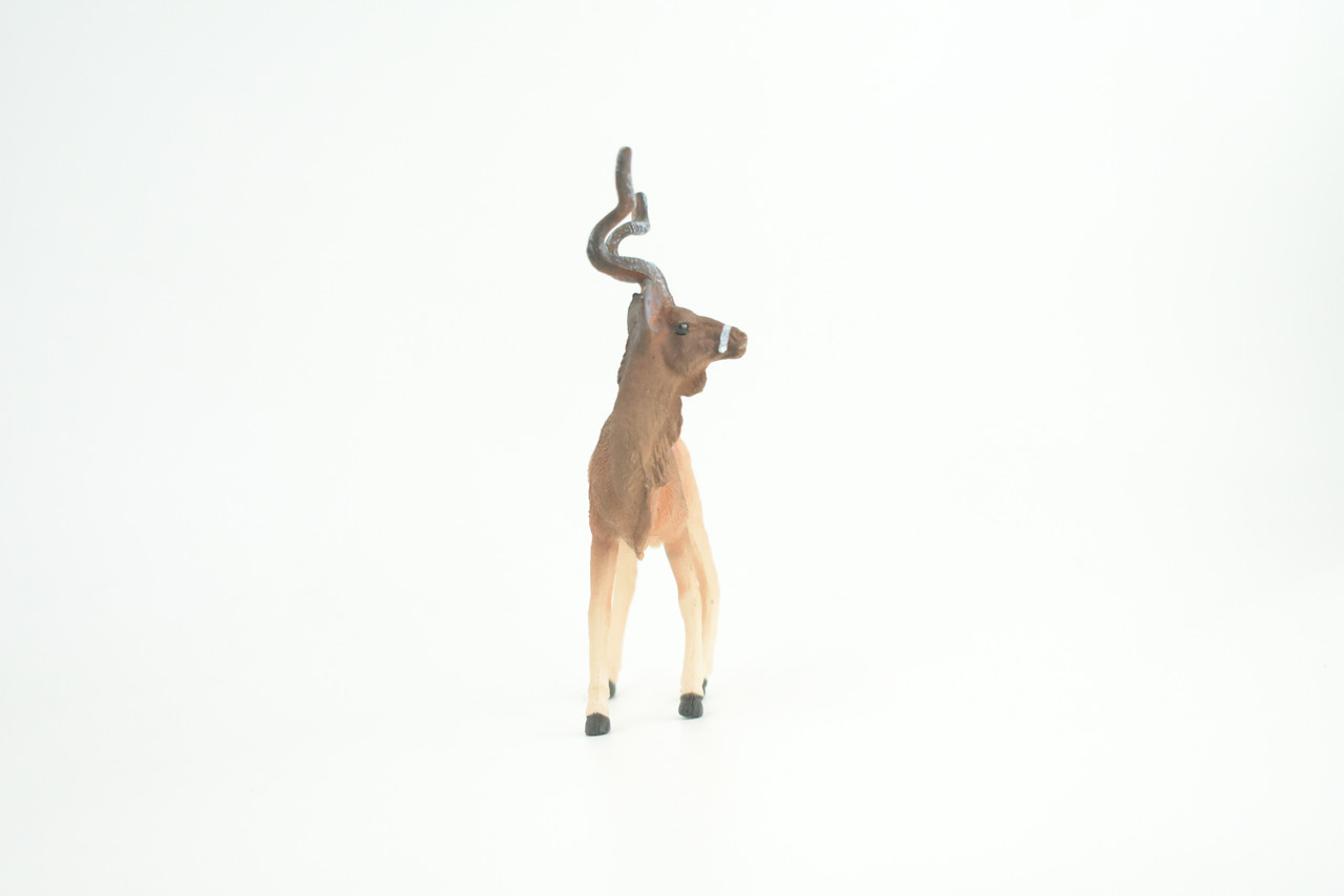 Kudu Antelope Toy, Realistic Hand Painted Rubber Model, 4 Inches CH971 BB212