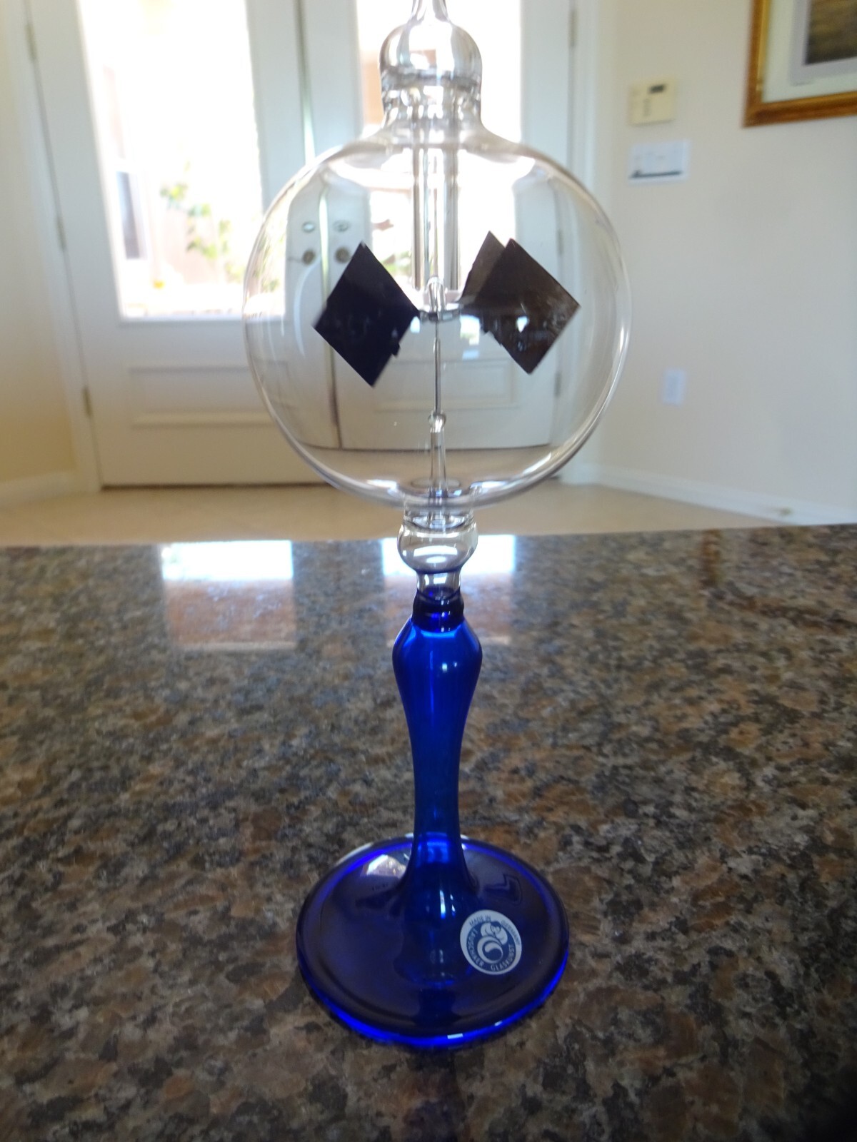 SOLAR RADIOMETER, CROOKES, LIGHTMILL – Clear Globe, Cobalt Blue stem – SMALL