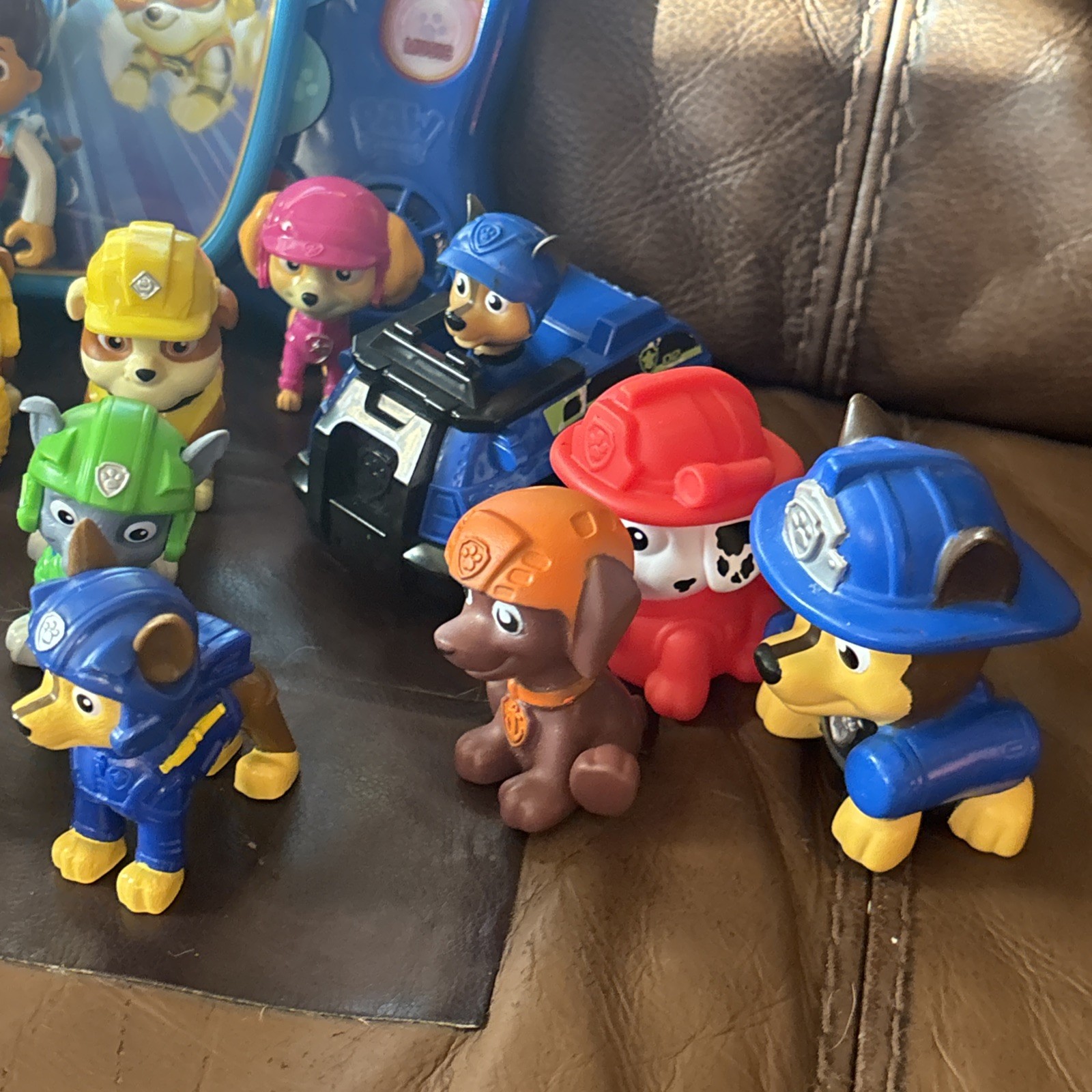 Paw Patrol 22 Figures + Mighty Pups Super Paws Touch & Teach Word Book Lot