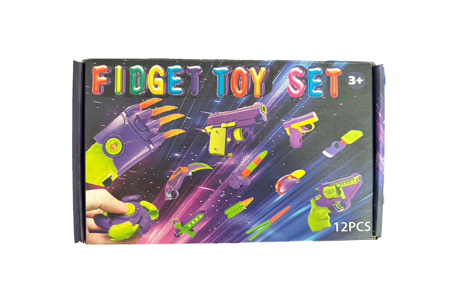 12 PCS Fidget Gun Toys Set, Kids for Boys Age 3-8, Prizes Small