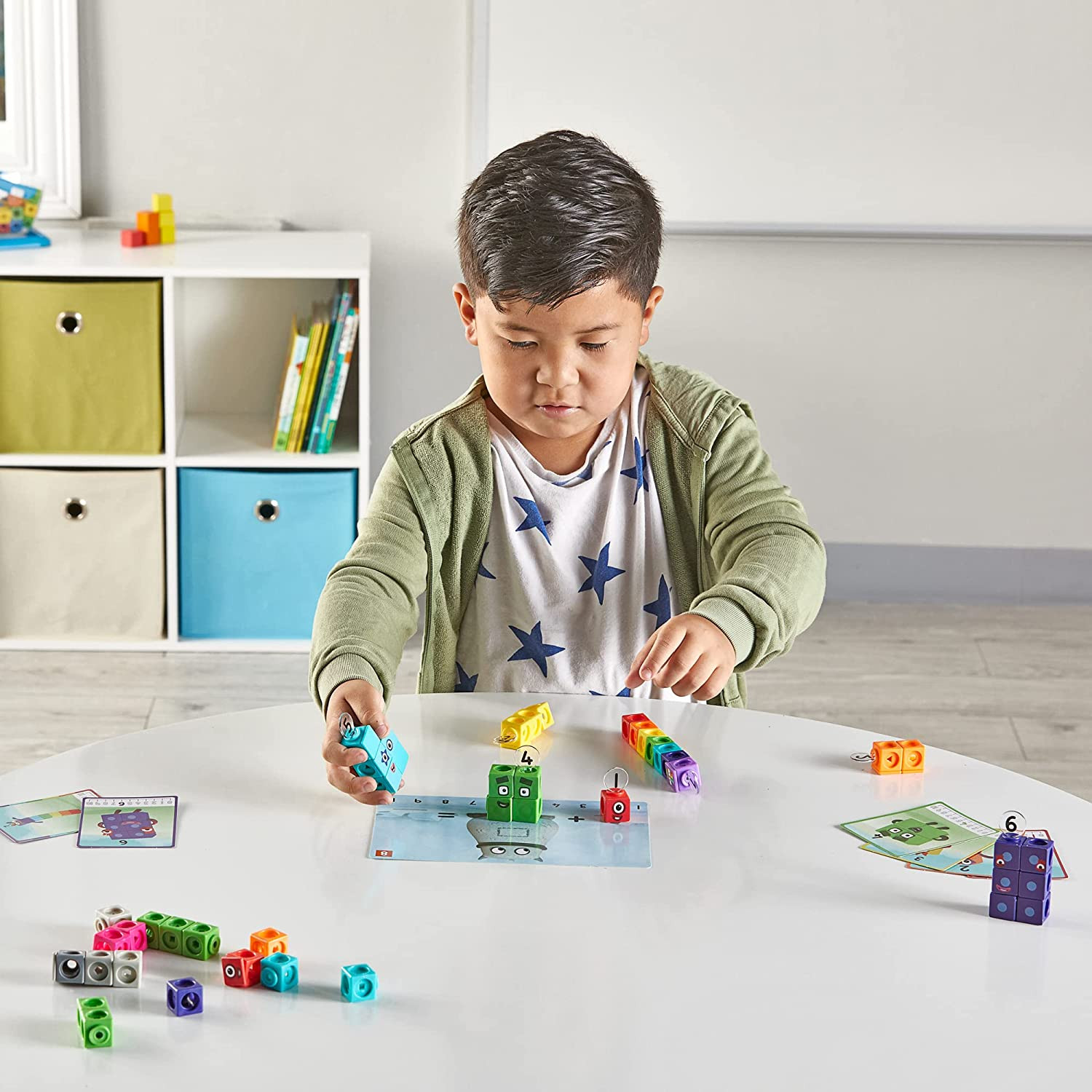 Hand2Mind Mathlink Cubes Numberblocks 1-10 Activity Set, 30 Preschool Learning A