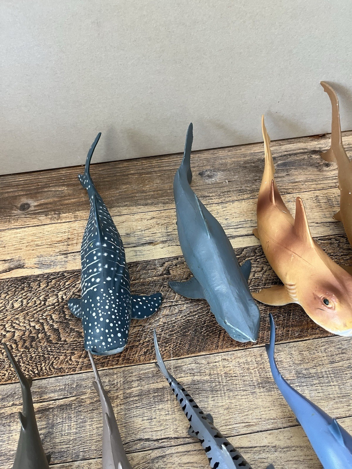Ocean Animals Plastic Large Lot 60+ Of Sharks Whale Dolphins 10 Inch And Less