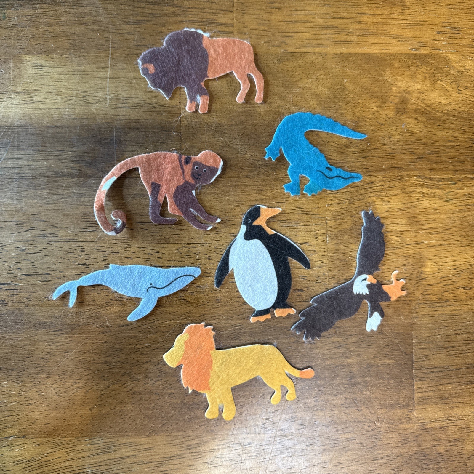 Felt World Map with Felt Animals Match to Continent Felt Pieces Horizon