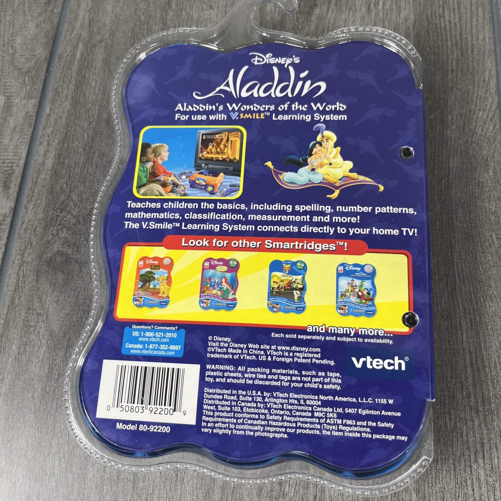Disney Vtech Smartridge Aladdin’s Wonders of the World Cartridge V Smile