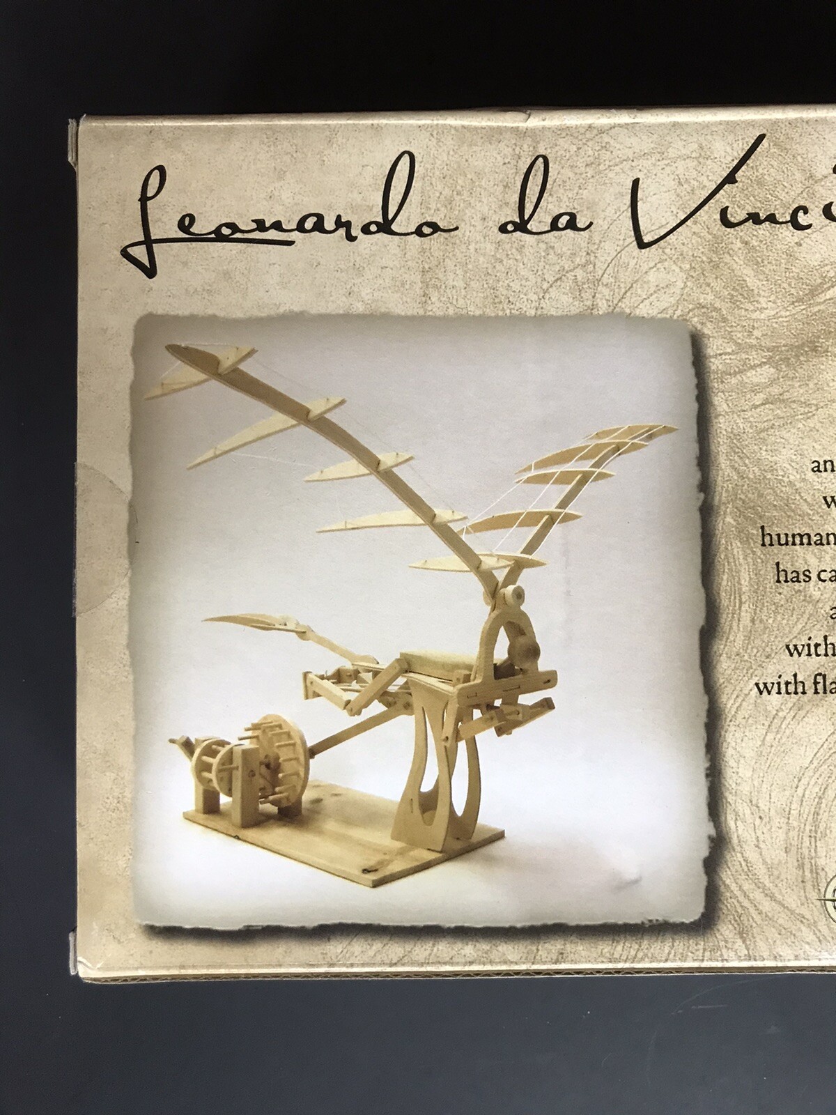 NEW Leonardo Da Vinci Ornithopter Wooden Construction Model Kit NIB Gift Idea