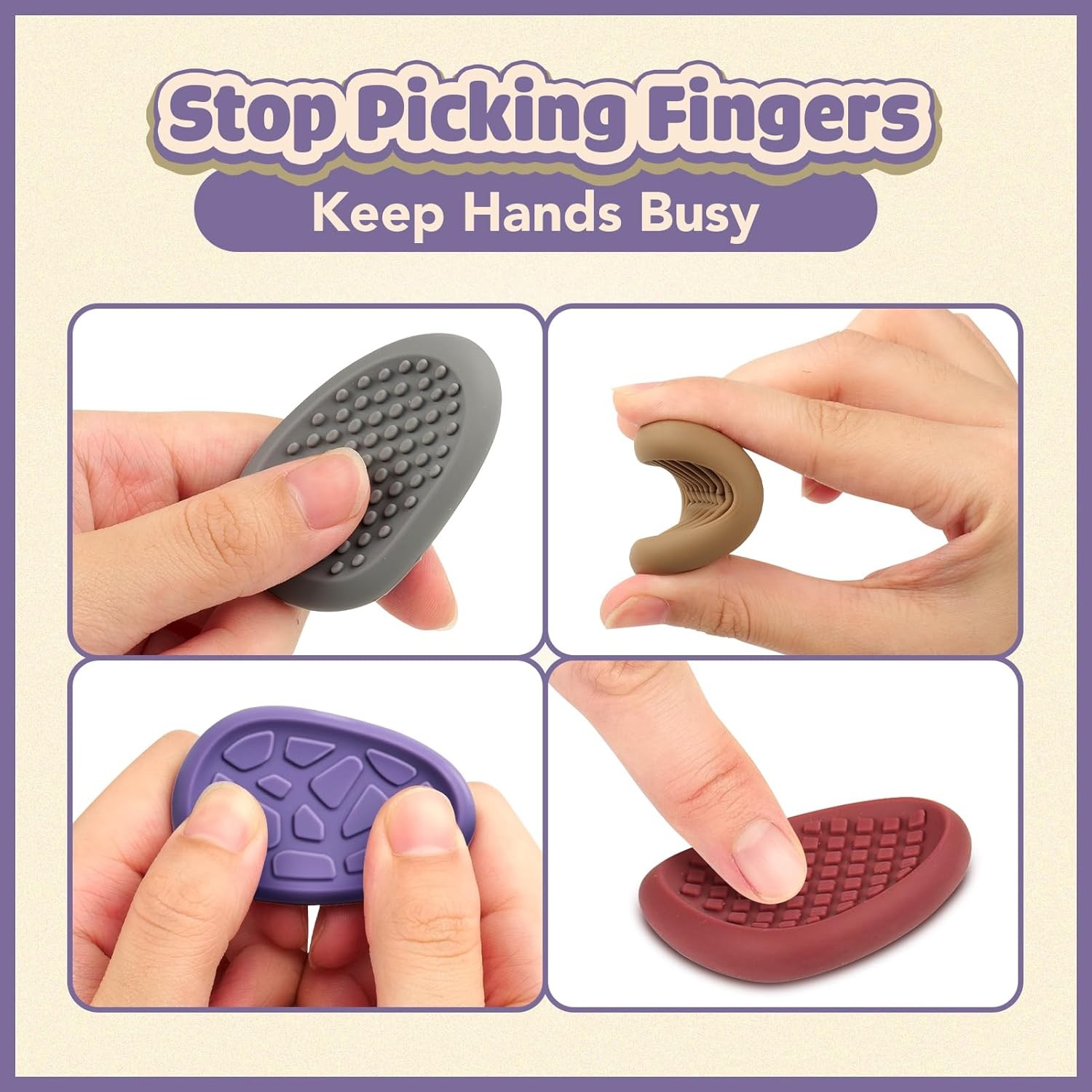 Fidget Toys Sensory Stone 8 Pack Texture Worry Stone for Stress Relief