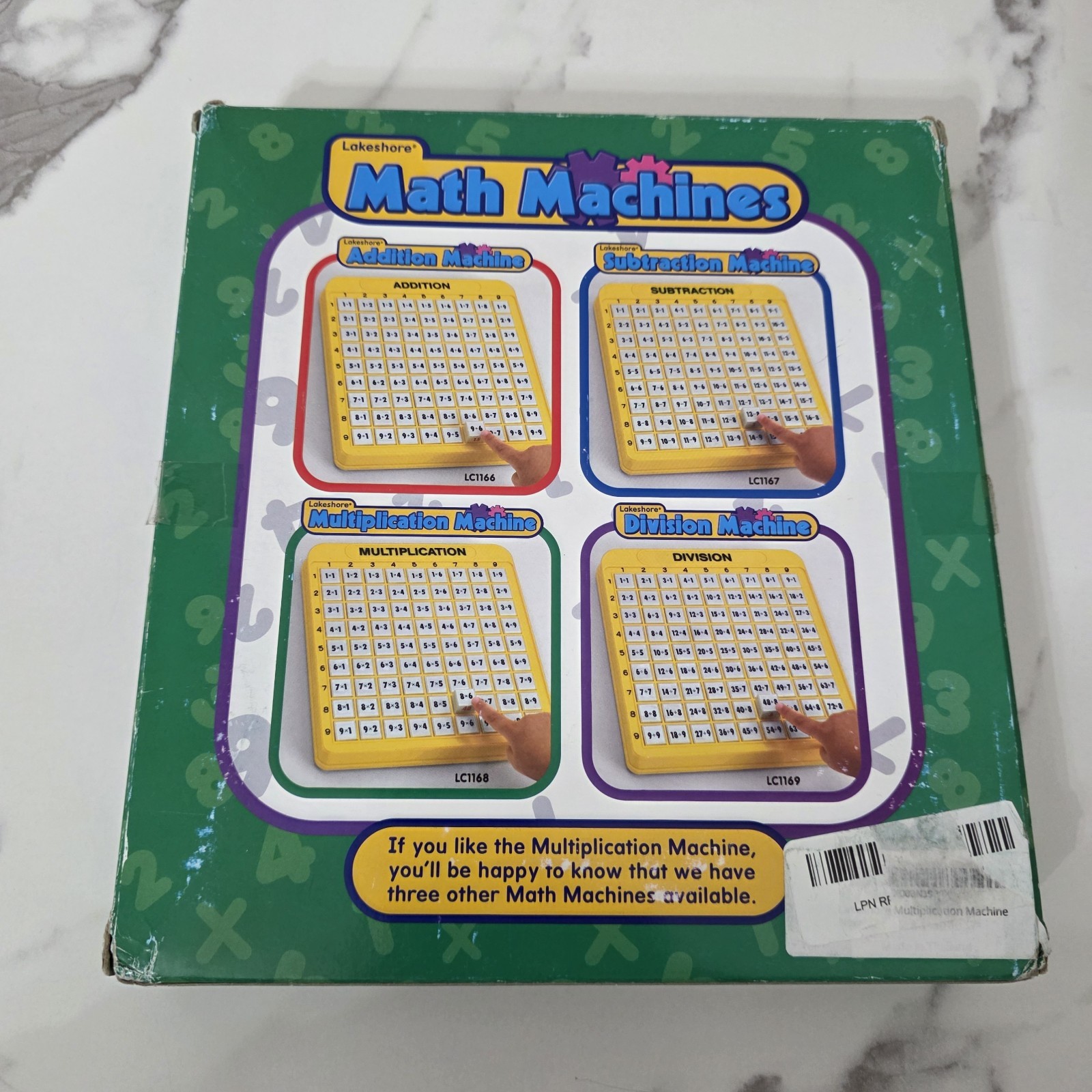 Lakeshore Multiplication Math Machine LC1168 Learning Toy Open Box