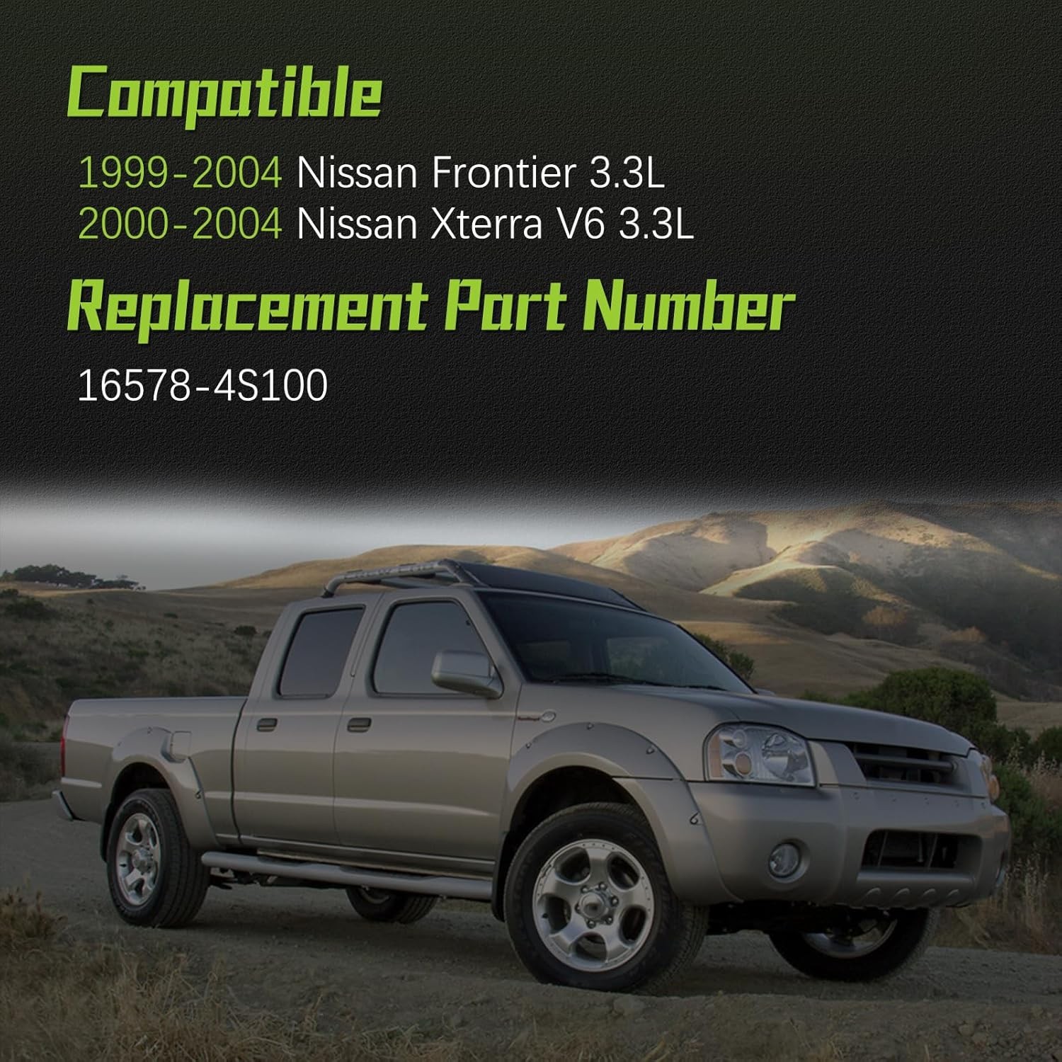 16578-4S100 Air Intake Hose Tube With Clamps for Nissan 1999-2004 Frontier 3.3L,