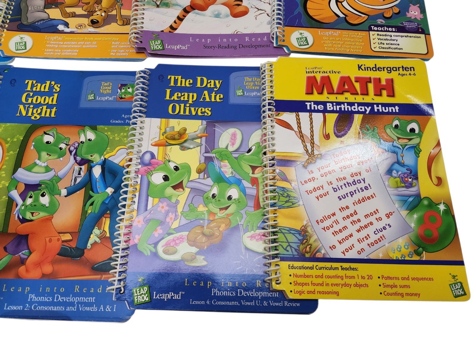 LeapFrog LeapPad Learning Books Cartridges Lot 10 Books with 9 Cartridges