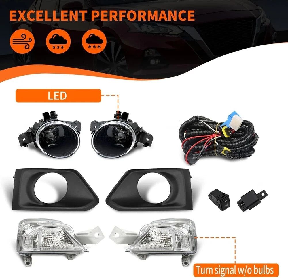 Bumper Fog Lights Assembly Compatible with Altima 2019 2020 2021 Left & Right