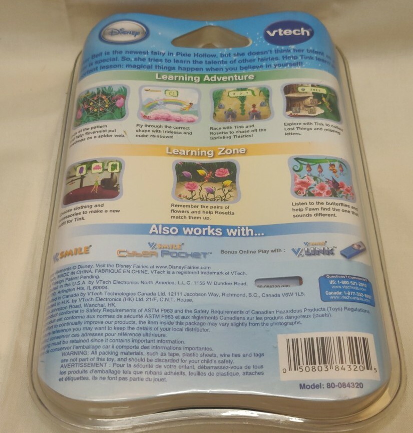 Vtech VSmile Motion Active Learning System Disney Fairies Tinker Bell New in Box
