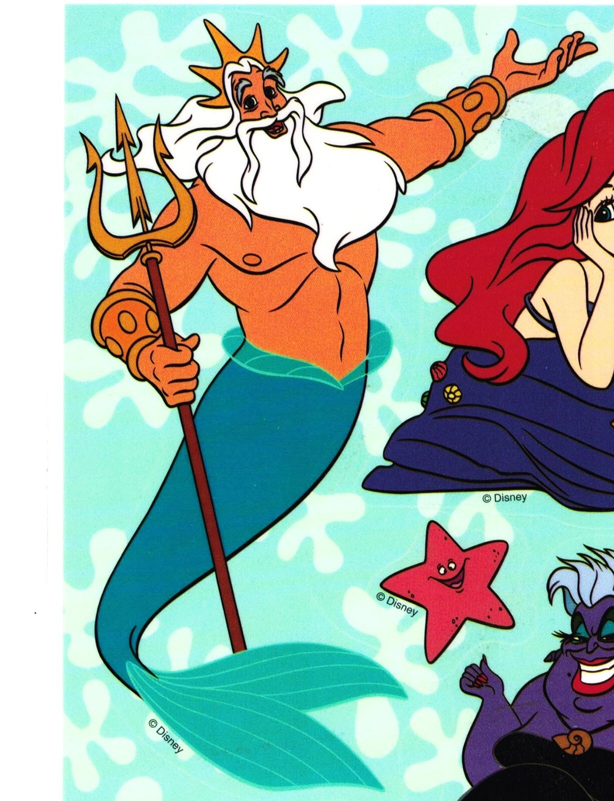 14 Vinyl Window Clings, Disney’s “The Little Mermaid”. Ariel, Ursula, Triton