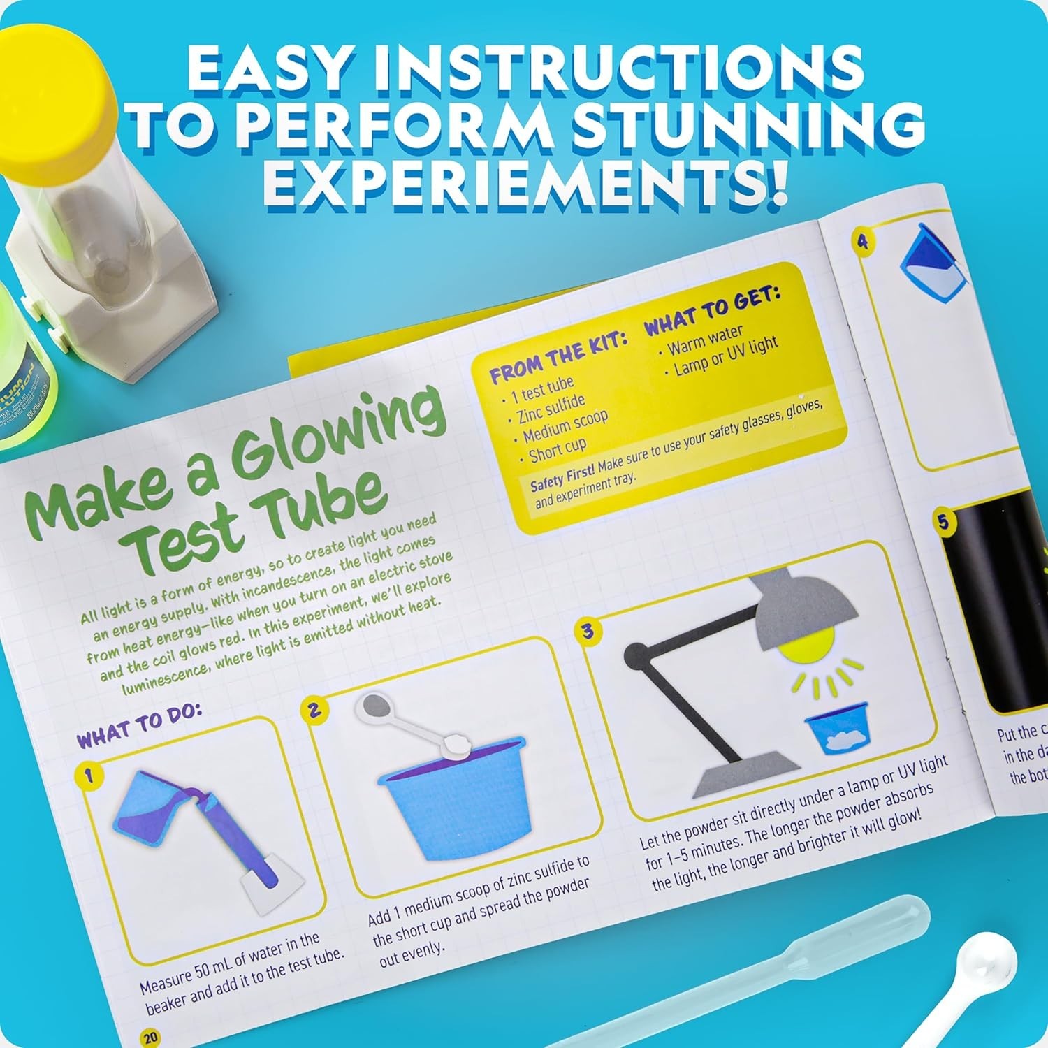 Blue Marble Stunning Chemistry Set – Mega Science Kit with 45 Easy Experiment…