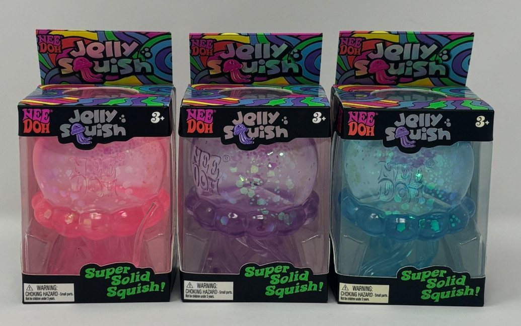 (SET OF 3) NeeDoh JELLY SQUISH Jellyfish Stress Squishy Toy Nee Doh AUTHENTIC