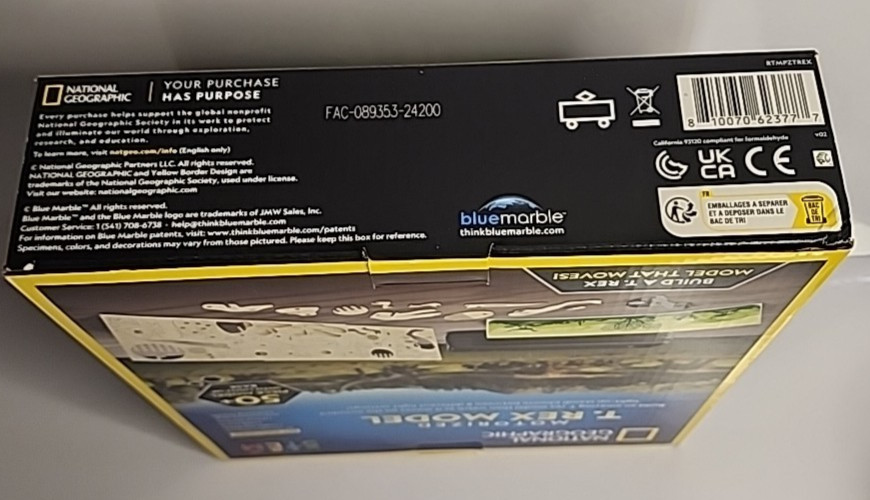 National Geographic Blue Marble STEM Motorized T. Rex Model That Moves Kit