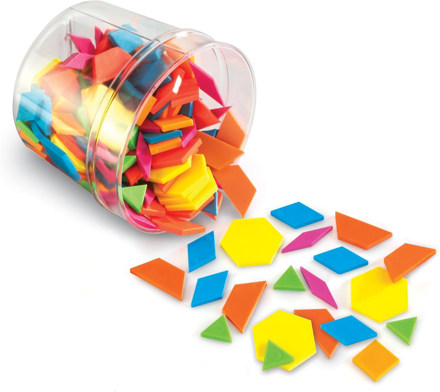 Brights Plastic Pattern Blocks, Geometry for Kids, Develops Shape and Color Reco