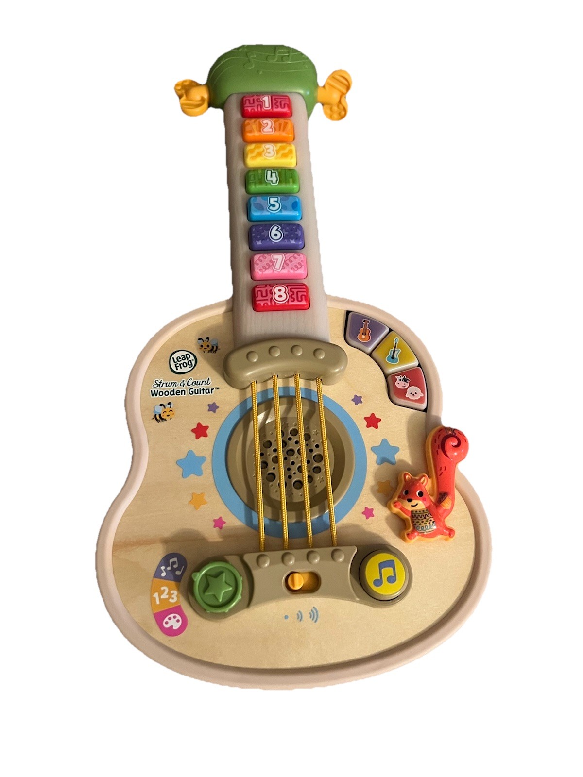 Leap Frog Strum & Count Wooden Guitar with Lights Sounds Colors and Numbers