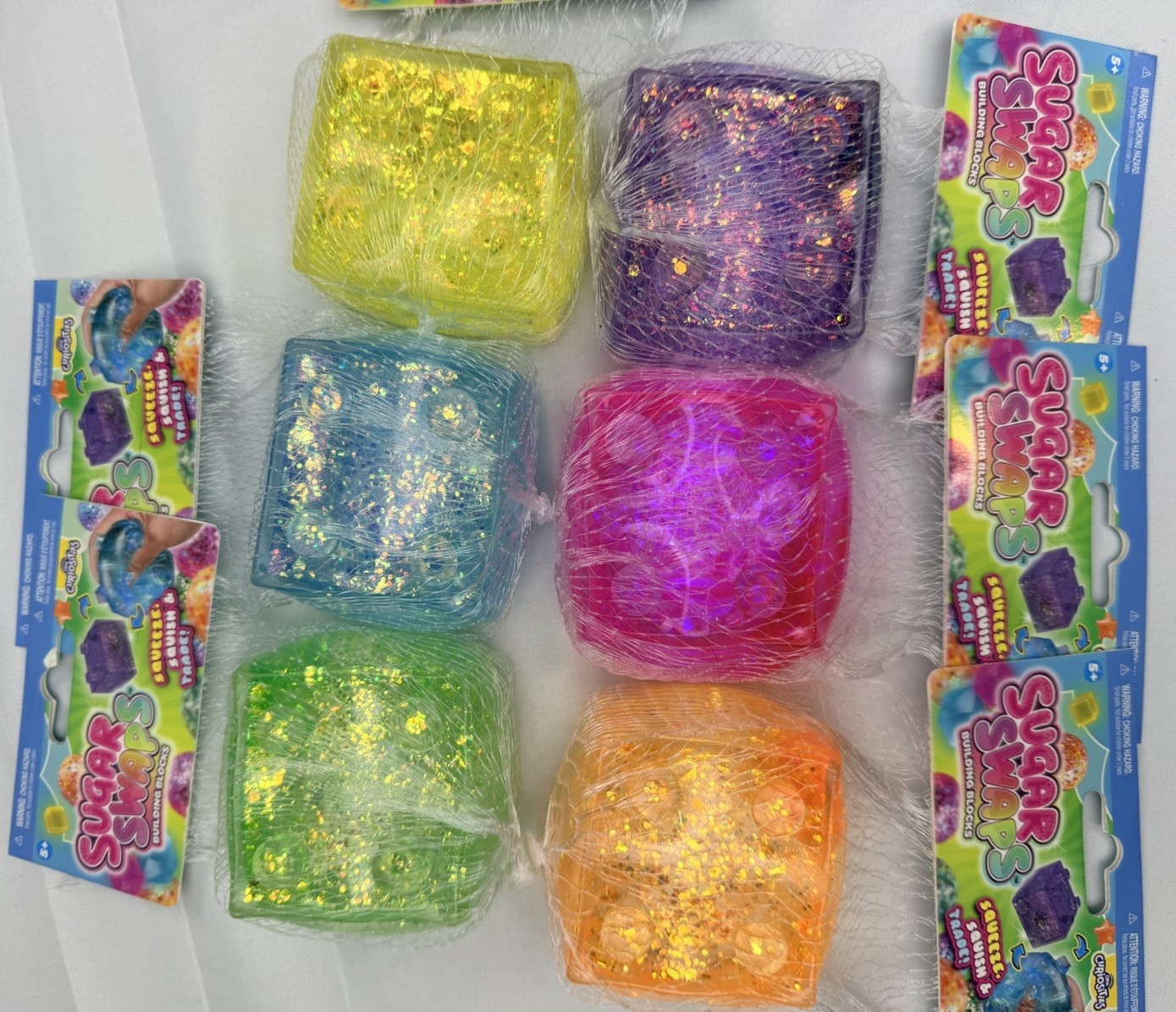 Sugar Swaps Blocks Set Of 6 Blue, Green, Orange, Purple, Pink & Yellow