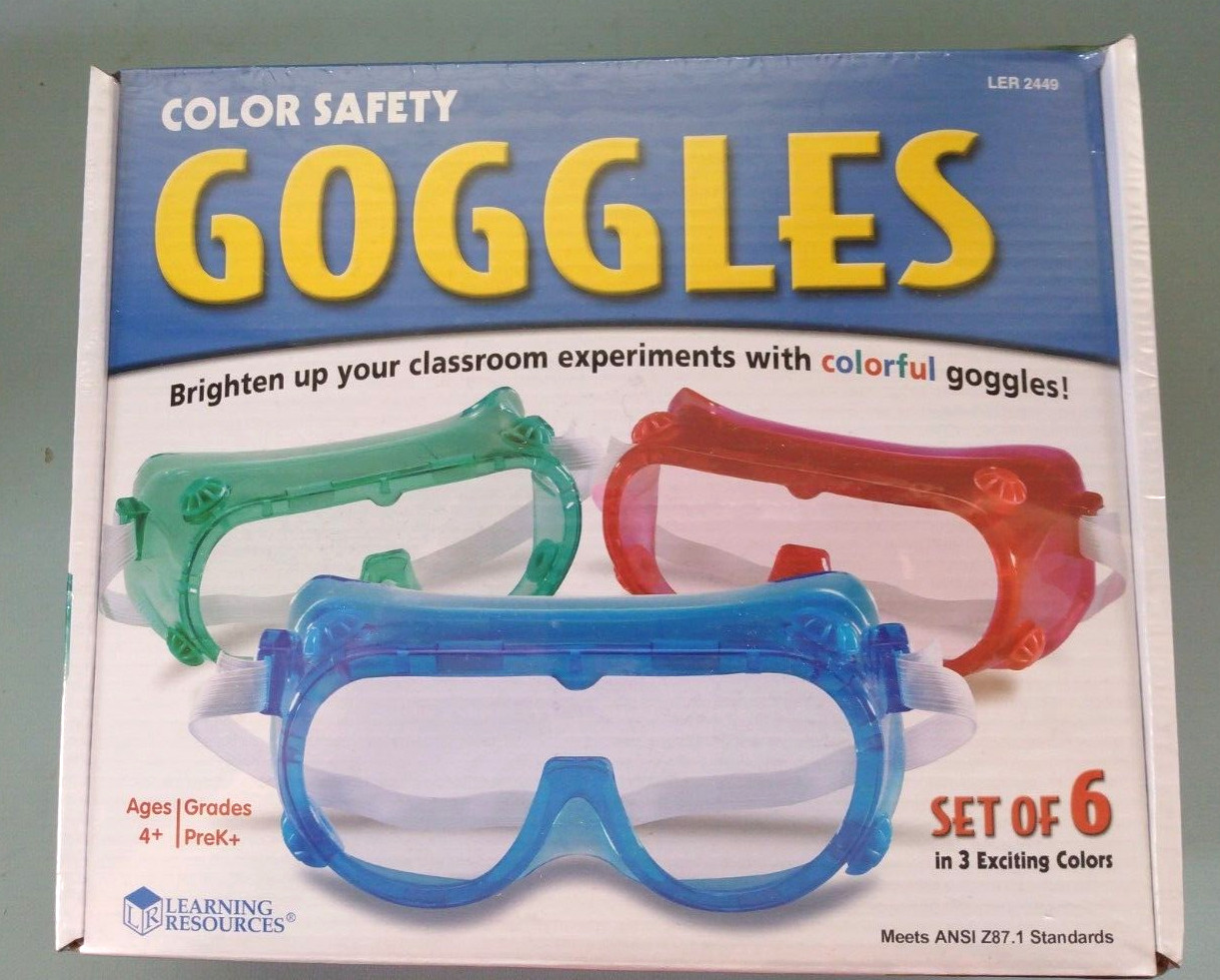Learning Resources Color Safety Googles, Meets ANSI Z87. Standards – Set of 6