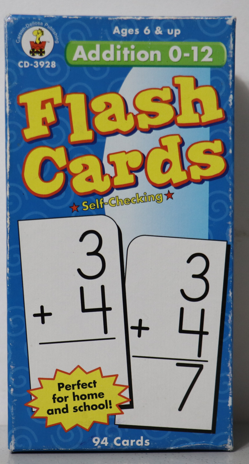 Carson-Dellosa Addition 0-12 Flash Cards Ages 6+ Self-Checking Design CD-3928