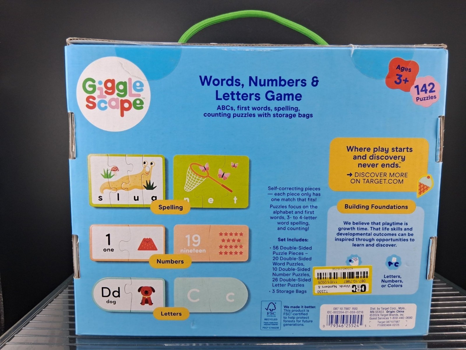 Giggle Scape Words Numbers & Letters Game 59-Piece Kids Puzzle Set