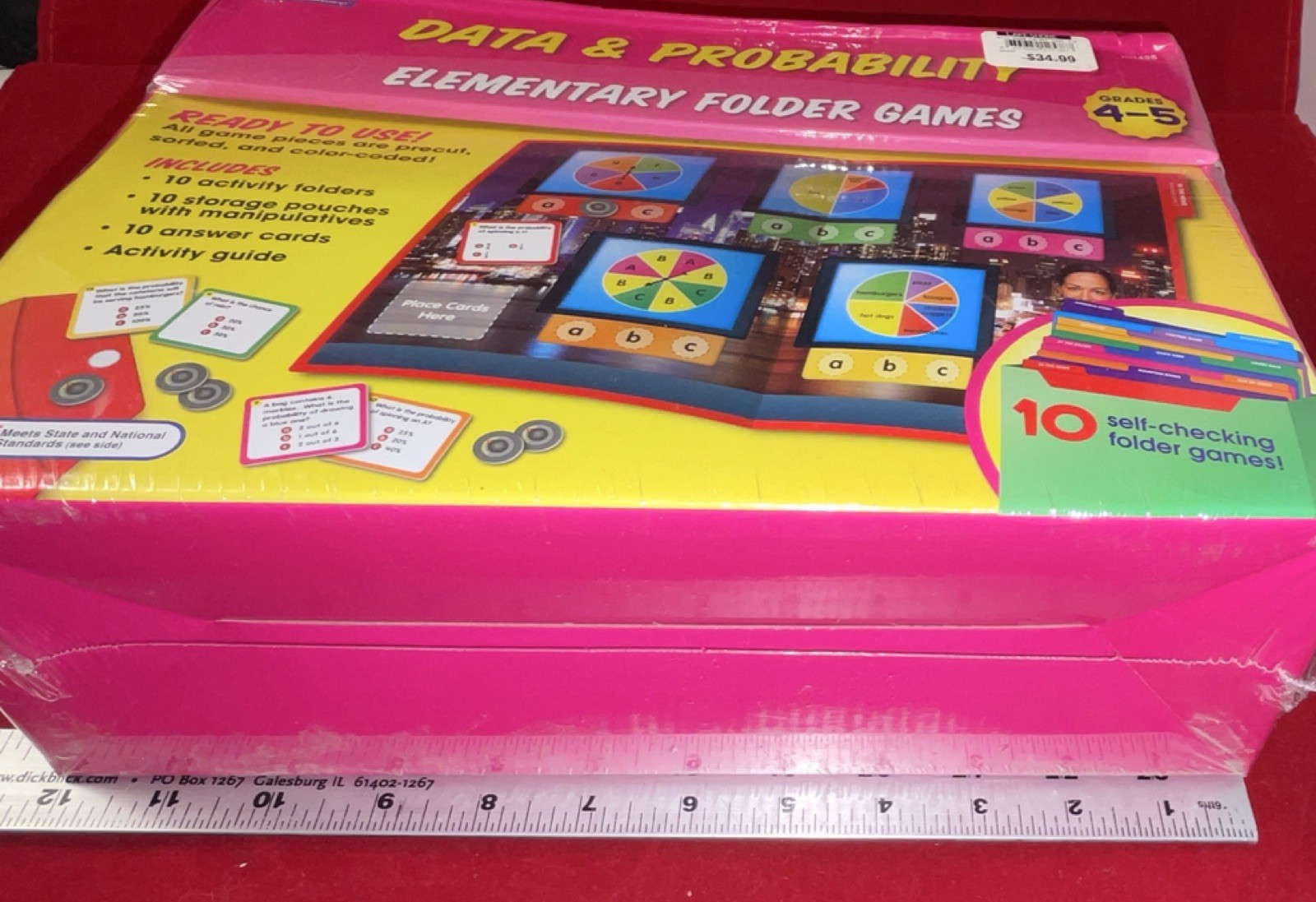 Lakeshore Data & Probability Elementary Folder With 10 Games for Ages 9+