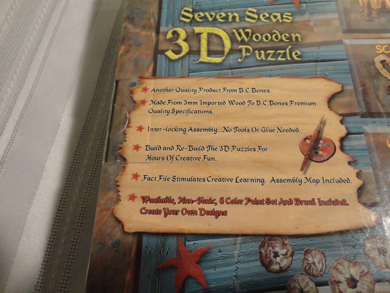 B.C. Bones Junior Collection 7 Seas 3-D Angel Fish Wooden Puzzle – NIB