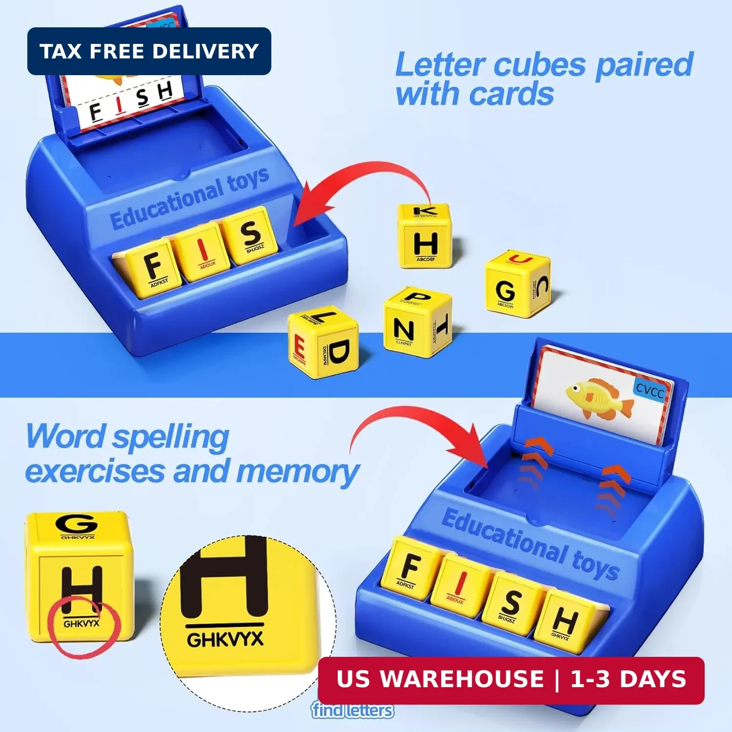 Montessori Matching Letter Game for Kids Ages 3-8 | Educational Learning Spellin