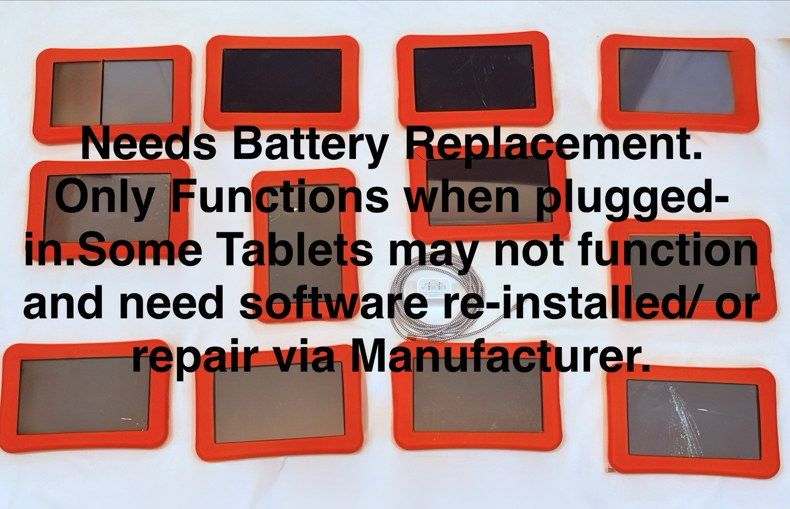 Lot- 12 Playaway Launchpad Kids Tablets w/ 1 Charger Adapter (Ages 3+)
