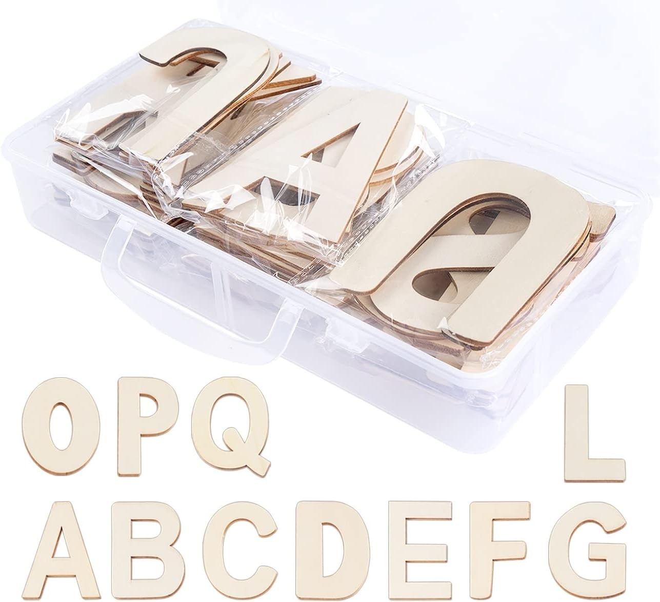 52 Piece Set of Smooth Wooden Letters for Wall Signs and Craft Projects