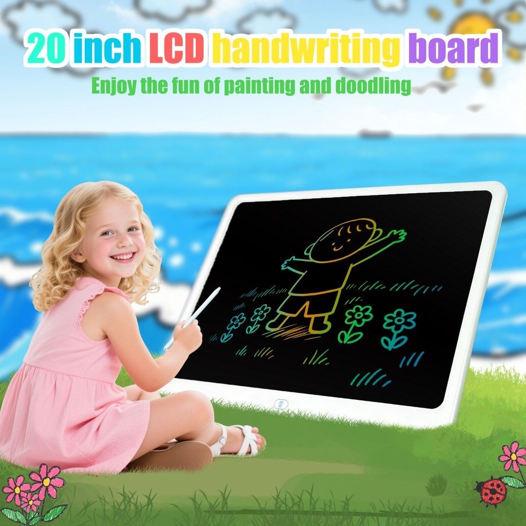 LCD Writing Tablet 20 Inch Colorful Toddler Board Drawing Electronic Tablet Blue