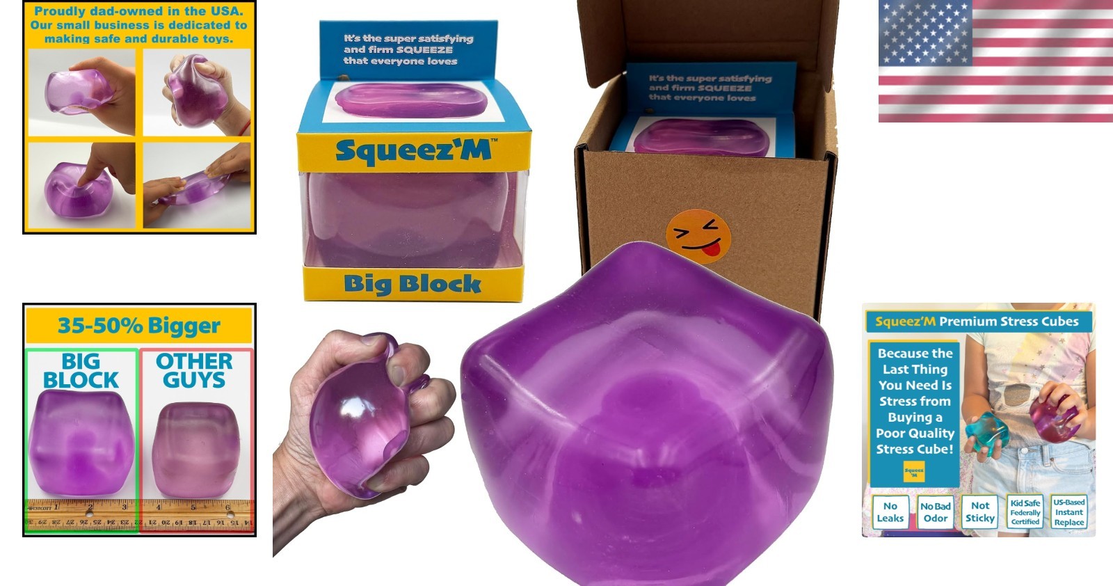 Nice Berg – Giant Nice Cube – Sensory Squeeze Toy with a Super Solid Squish – A