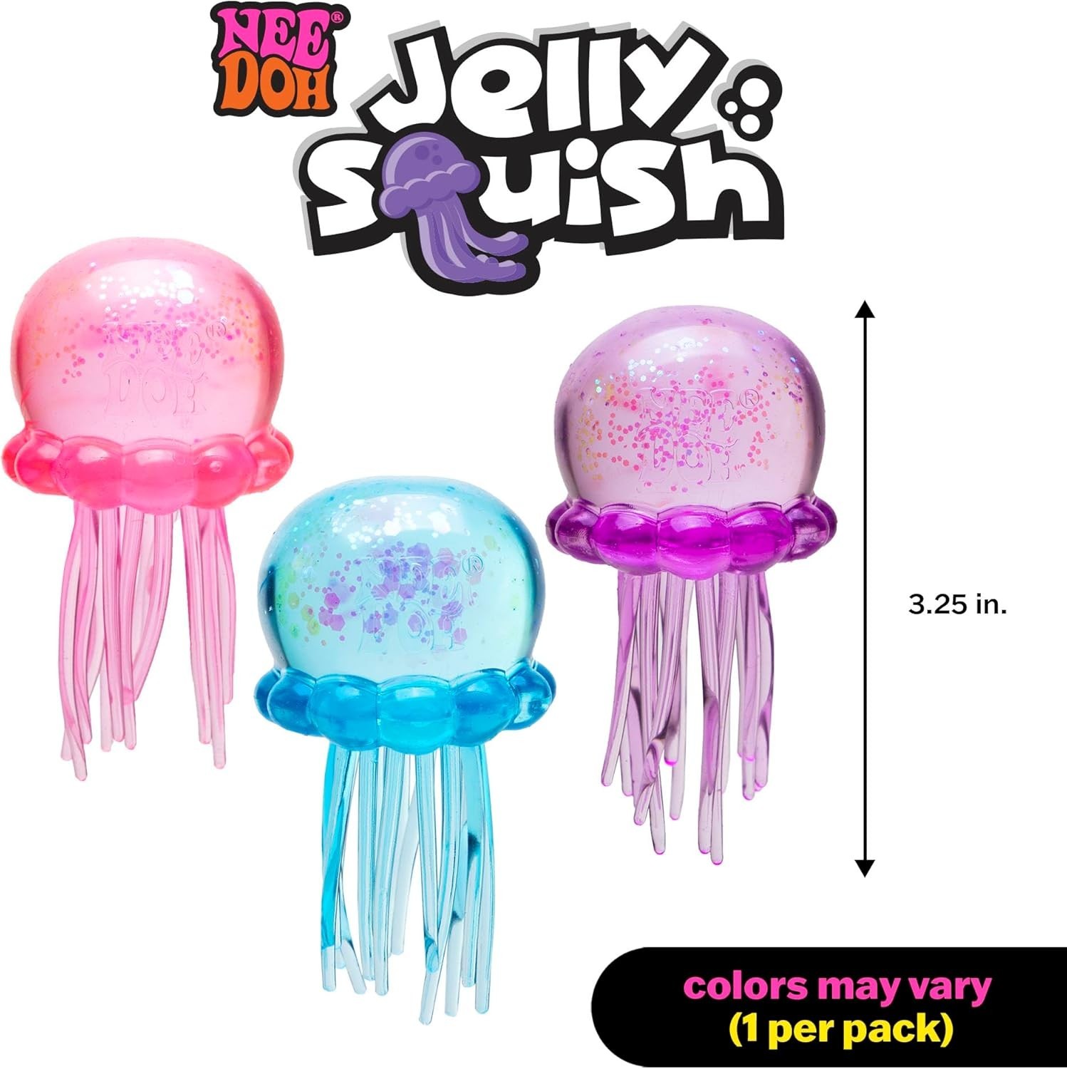 Schylling NeeDoh Jelly Squish: Purple, Pink, Blue Complete Set of 3 – Sealed