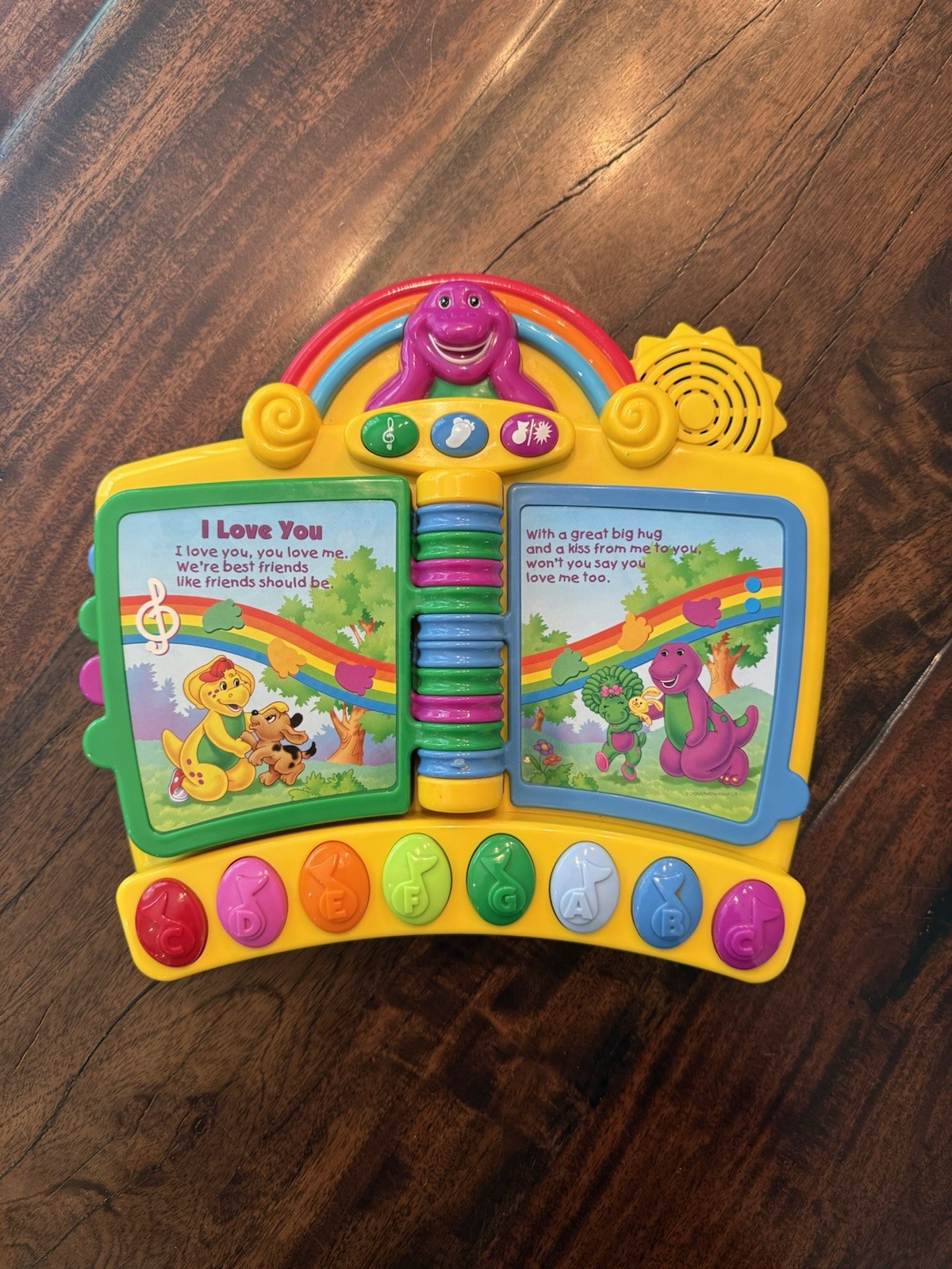 Vintage 2001 Barney Musical Nursery Rhymes Piano Book Electronic Interactive Toy