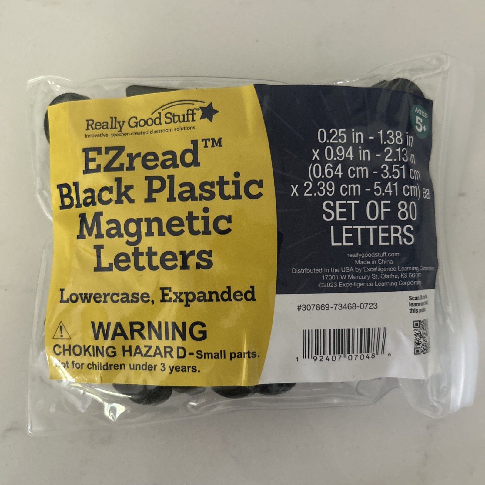 EZread Black Plastic Magnetic Letters Set Of 80 Letters Really Good Stuff Brand