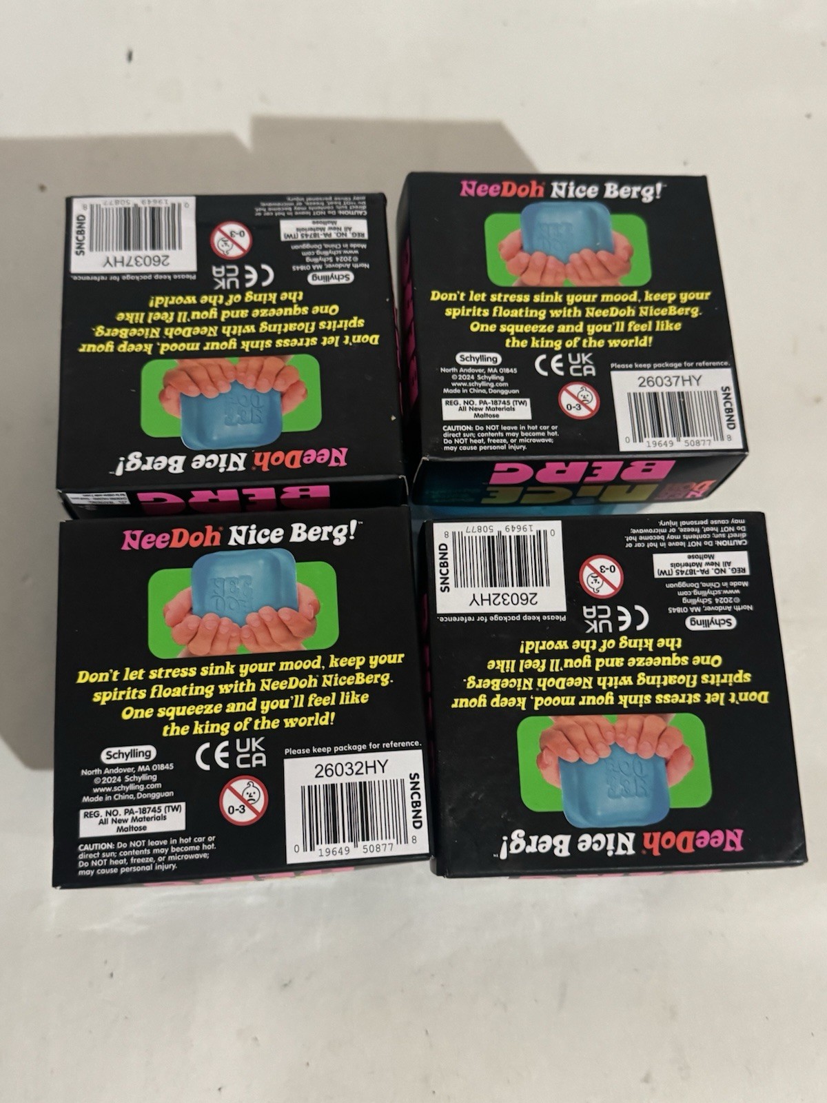 NeeDoh Nice Berg Blue XL Giant Nee Doh Cube Ice Block New Sealed Lot Of 4