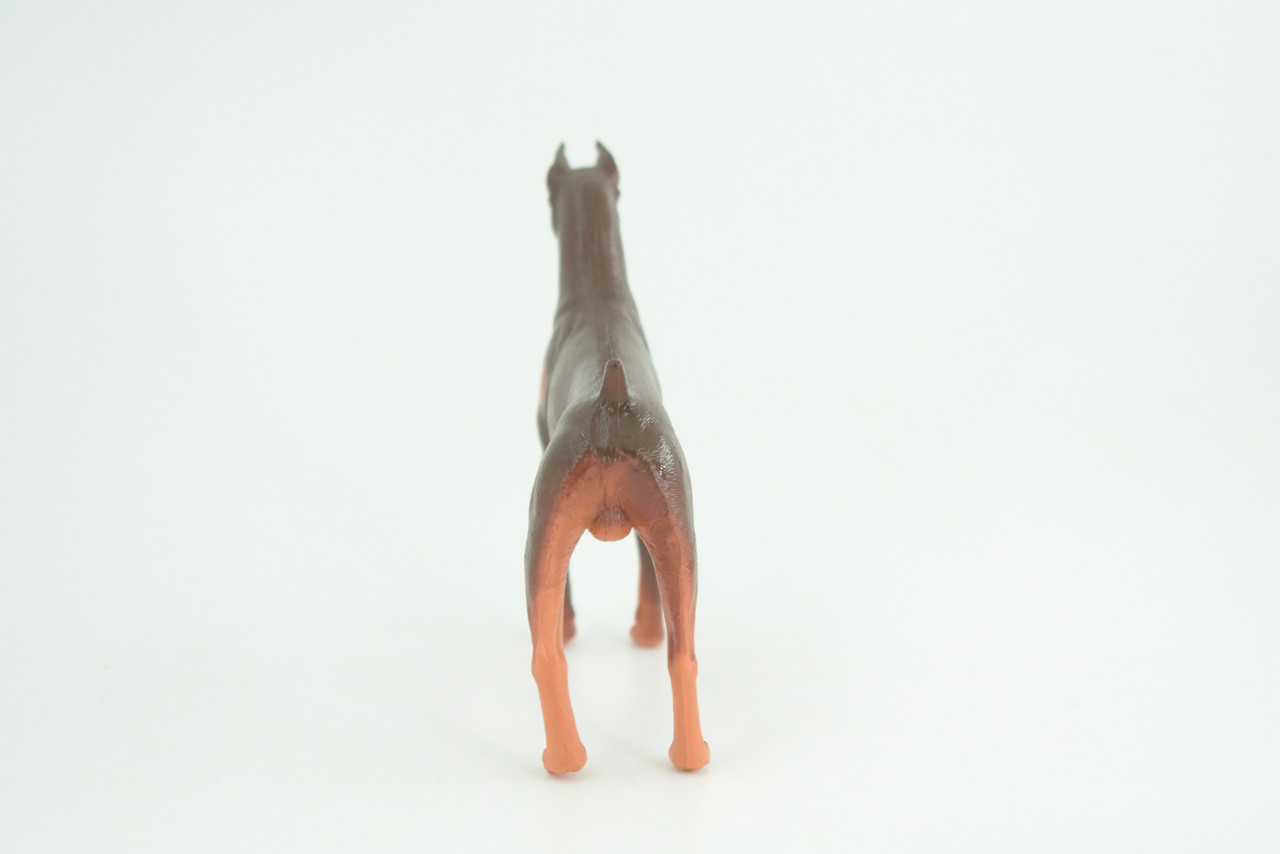 Dobermann Toy Dog, Realistic Hand Painted Rubber Model, 4 Inches CH980 BB213