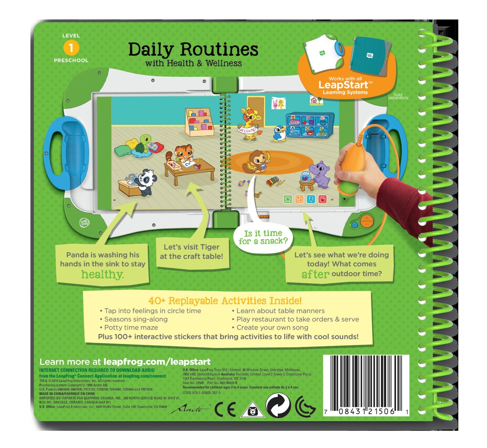 LeapFrog LeapStart Preschool Activity Book Daily Routines and Health & Wellness