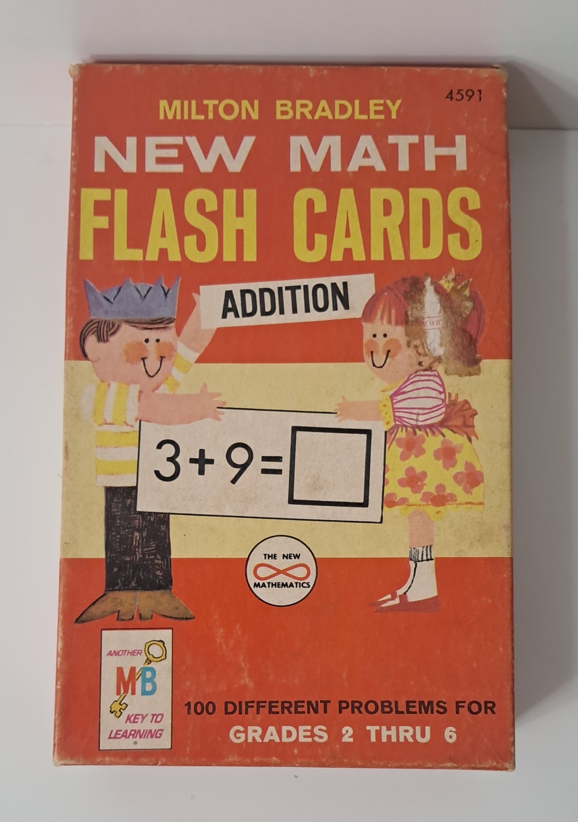 Vintage Milton Bradley New Math Flash Cards Addition Grades 3-6 USA 1965