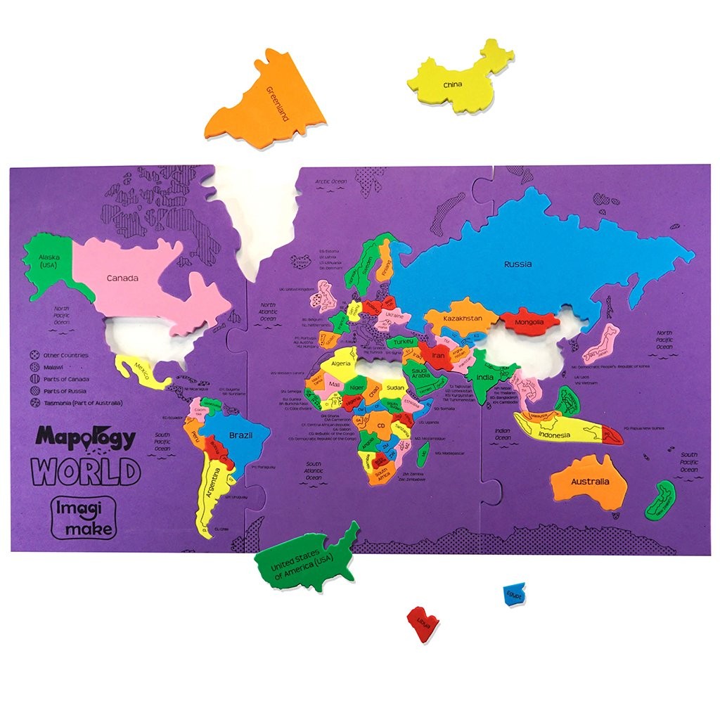 1000 Piece Puzzle World Map Geography Educational Learning School Board Toy