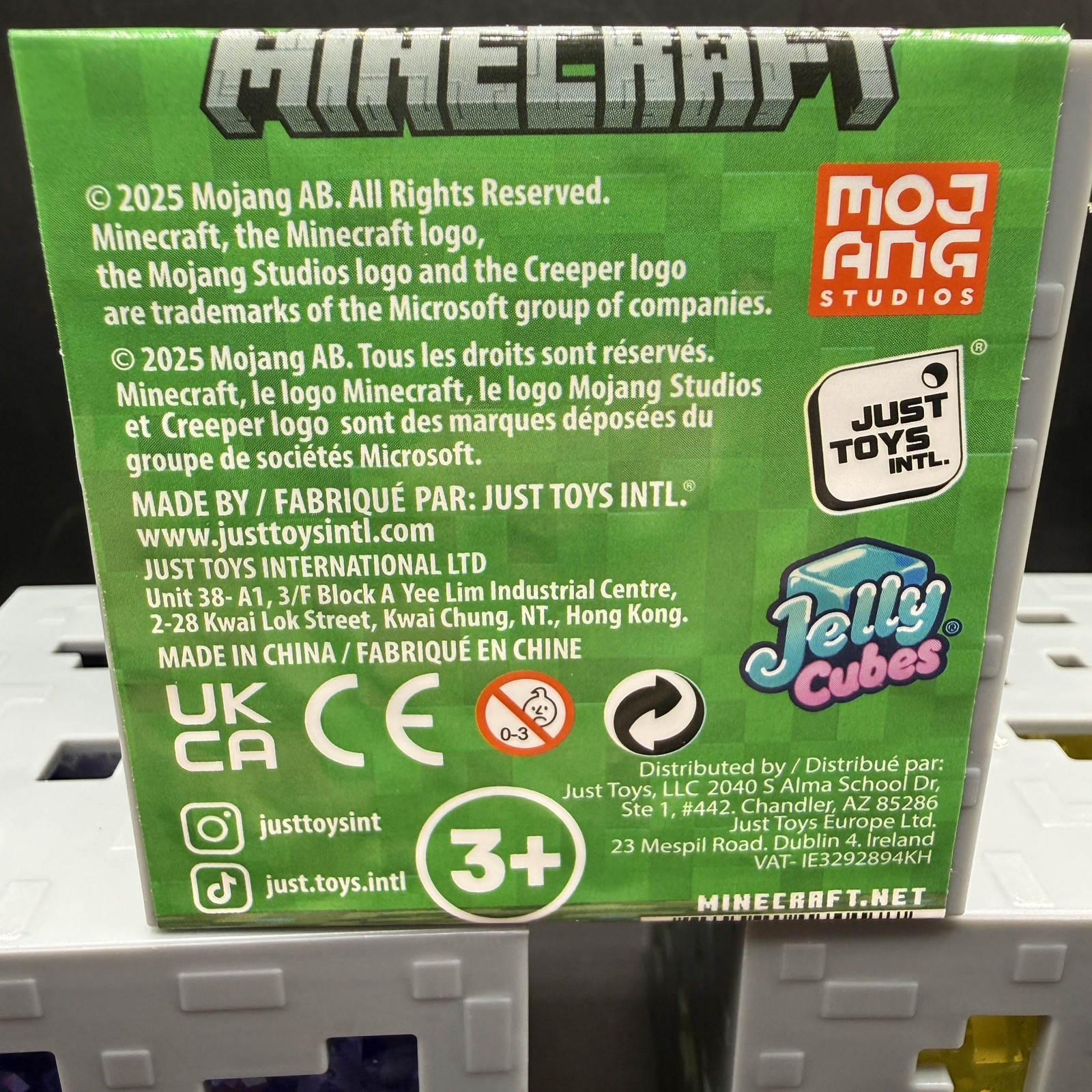 Minecraft Jelly Cubes Squishy Fidget Toy Lot of 3 Yellow Green Purple NEW Sealed