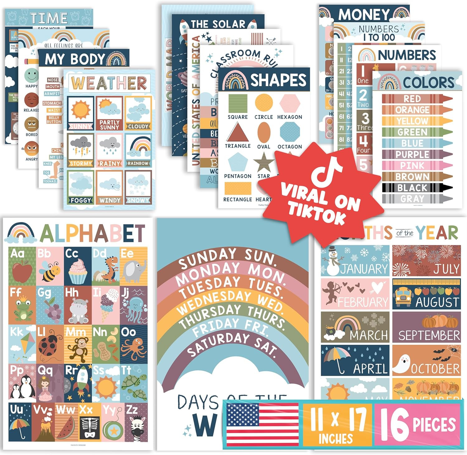 16 Educational Posters for Classroom Decor – Boho Educational