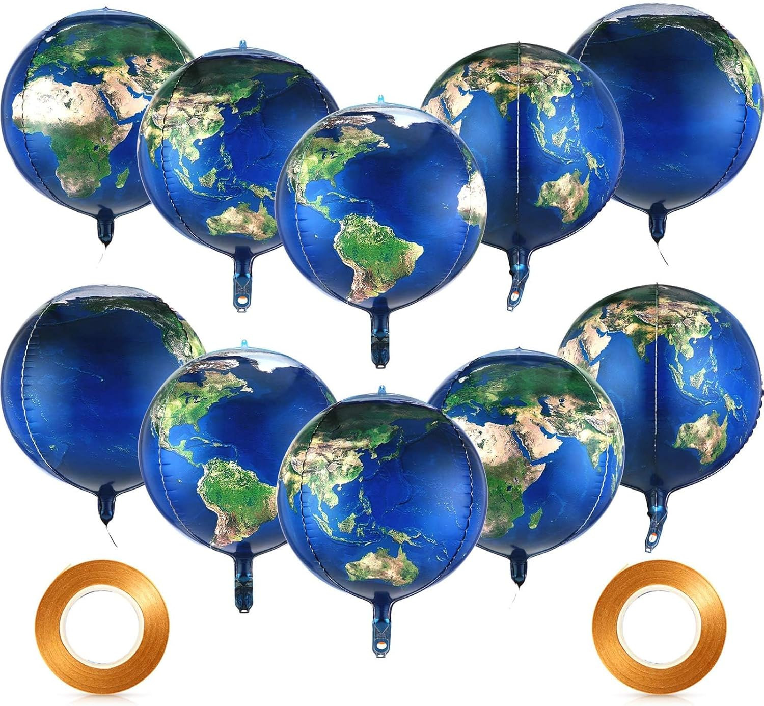 10 Pack 22 Inch Inflatable Earth Globe Balloons Big Blow up World Map Balloons P