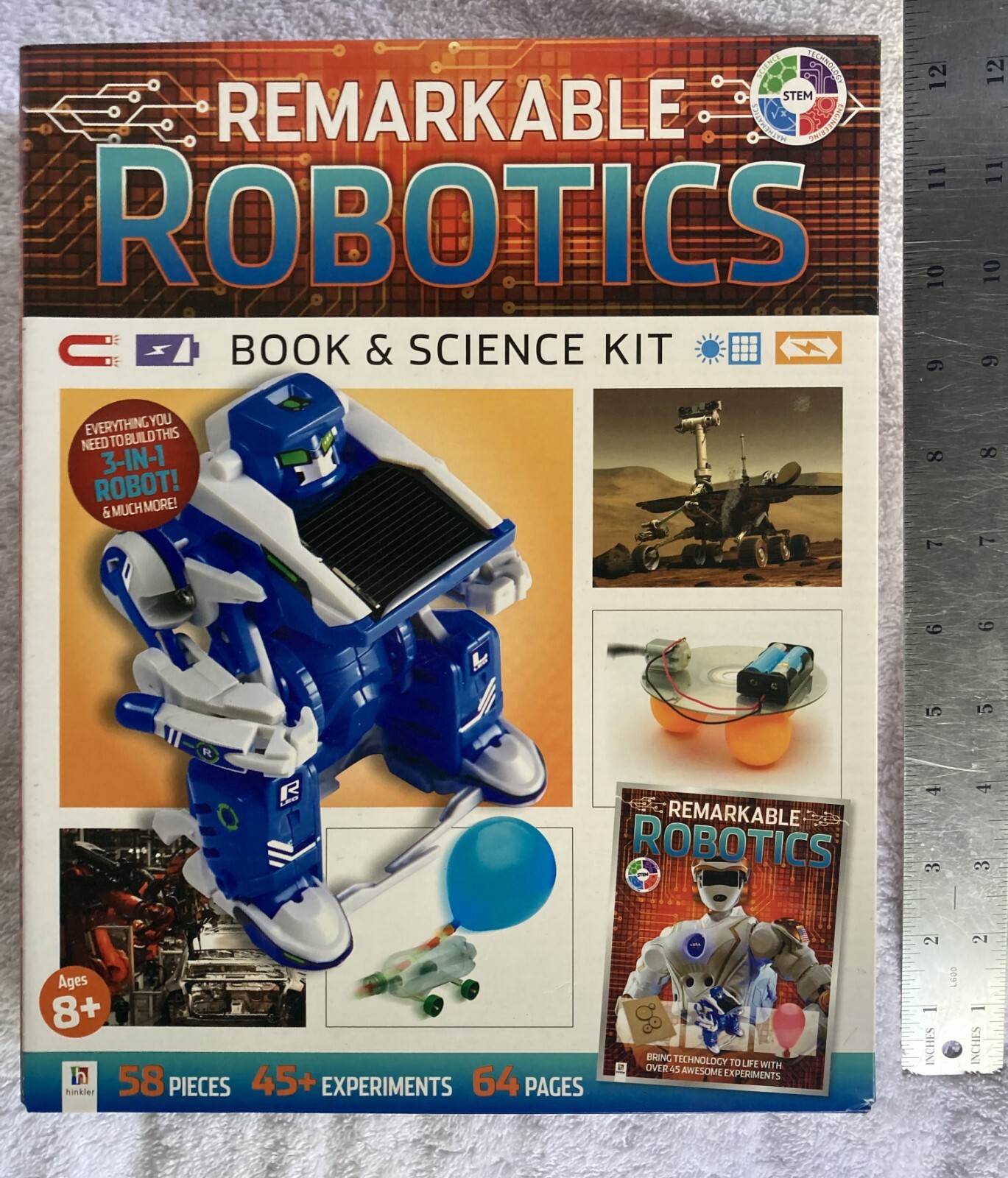 REMARKABLE ROBOTICS BOOK & SCIENCE KIT * BUILD SOLAR ROBOT, PLUS 45+ Experiments