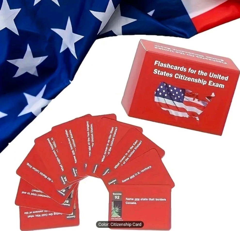 United STATES USA Citizenship Exam Flashcard Set 100 Study Questions Learning…