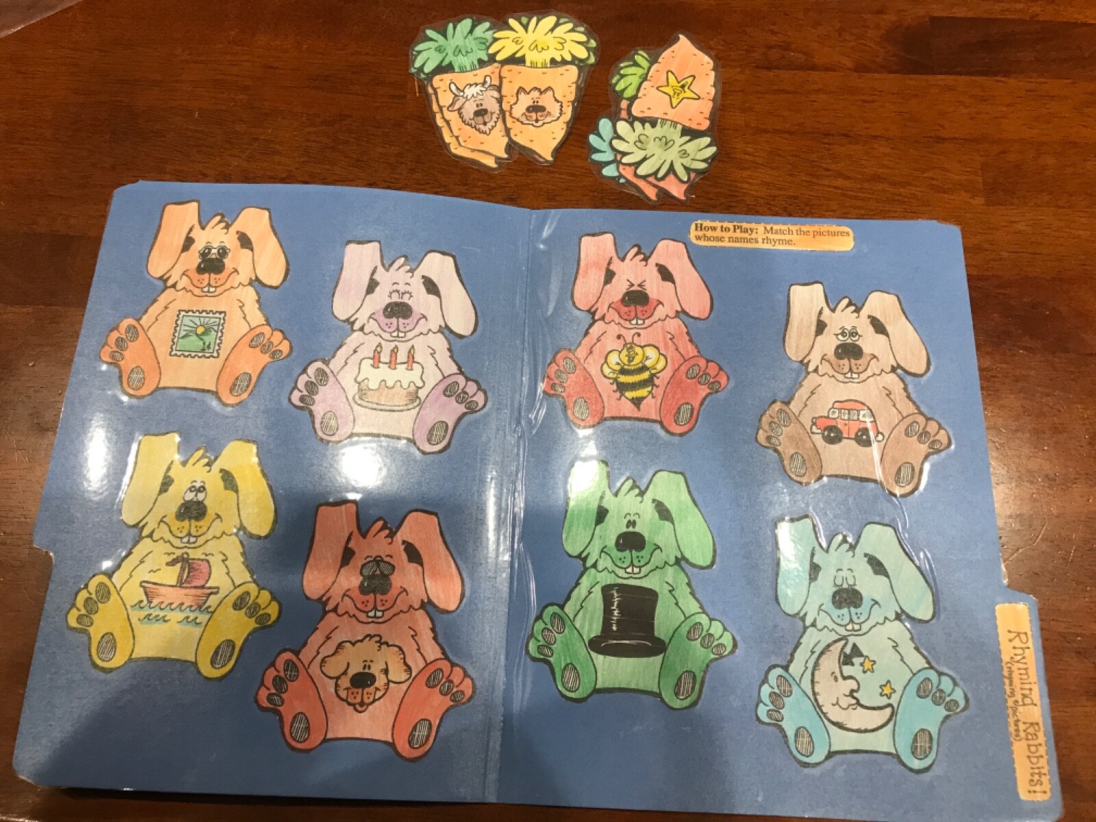 Rhyming Rabbits! Rhyming pictur Grade prek languag Art file folder game teacher