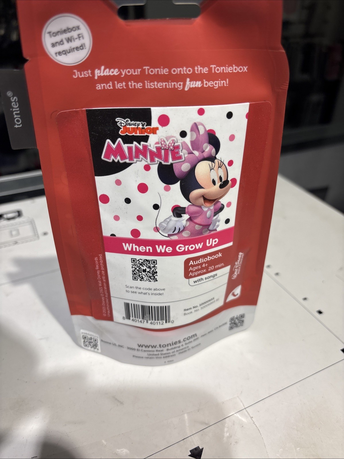 tonies Minnie Mouse Audio Play Figure for Toniebox Ages 3+ 3-4 Years